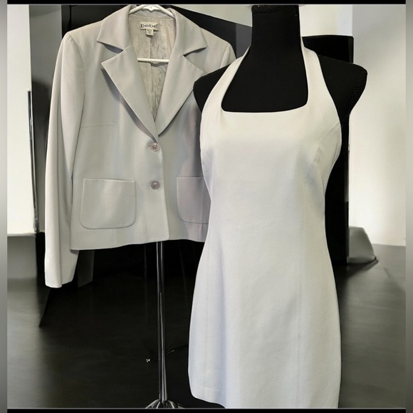 BEBE Light Gray Blazer and Dress Set - Picture 1 of 11